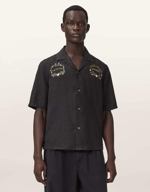 AllSaints - Klavicle - Overhemd met korte mouwen in zwart, 4 van 6