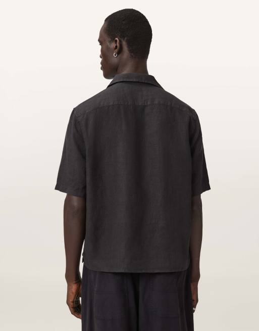 AllSaints - Klavicle - Overhemd met korte mouwen in zwart, 6 van 6