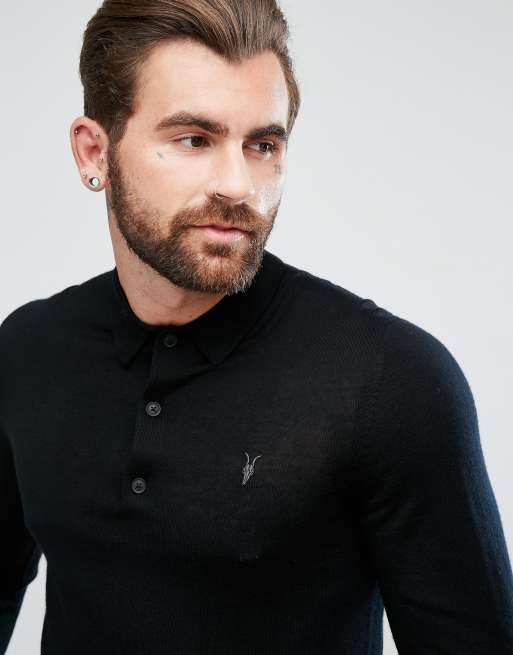 All saints outlet knitted polo