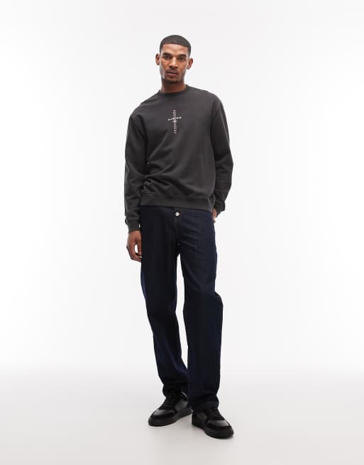 AllSaints - Knox - Sweatshirt i vasket sort, 2 af 5