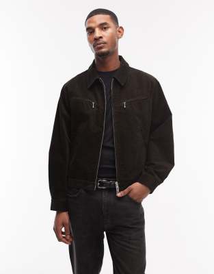 AllSaints Korey leopard print zip through jacket in brown