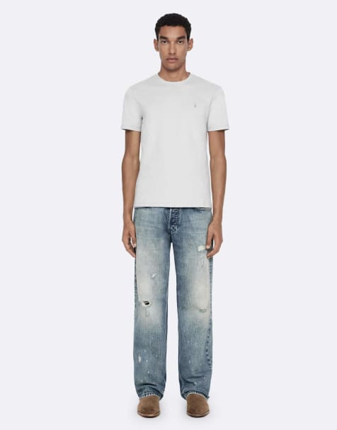 AllSaints kurzärmliges T-Shirt mit Rundhalsausschnitt in Himmelblau - view 1