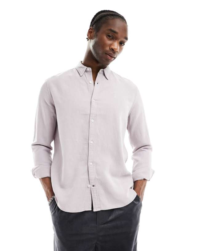 AllSaints - laguna linen shirt in lilac