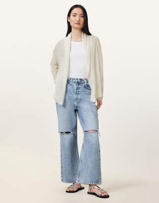 AllSaints - Laina - Strickjacke in Kreideweiß