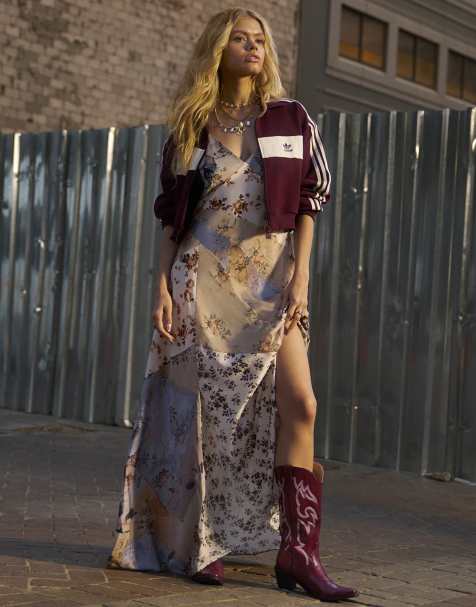 AllSaints Lala printed maxi dress in origin ditsy brown - view 2