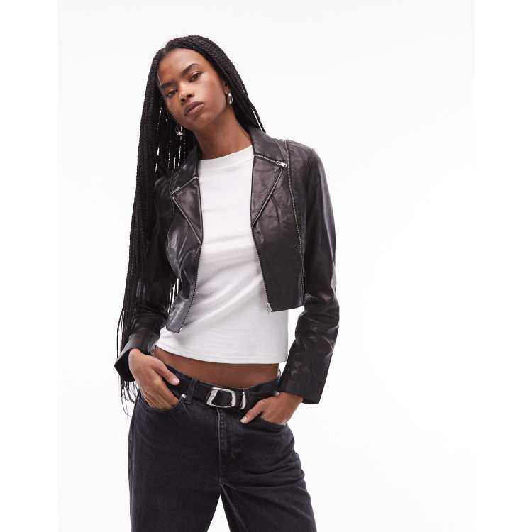 ジャケット・アウター DIESEL 2010s Linen Cotton Rider's Jacket AllSaints Landers leather cropped moto jacket in black | ASOS