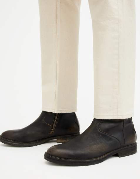 AllSaints – Lang – Stiefel in Dunkelbraun - view 1