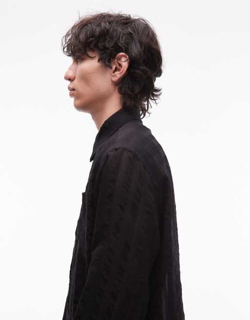 AllSaints - Lanner - Sort transparent skjorte, 4 af 5
