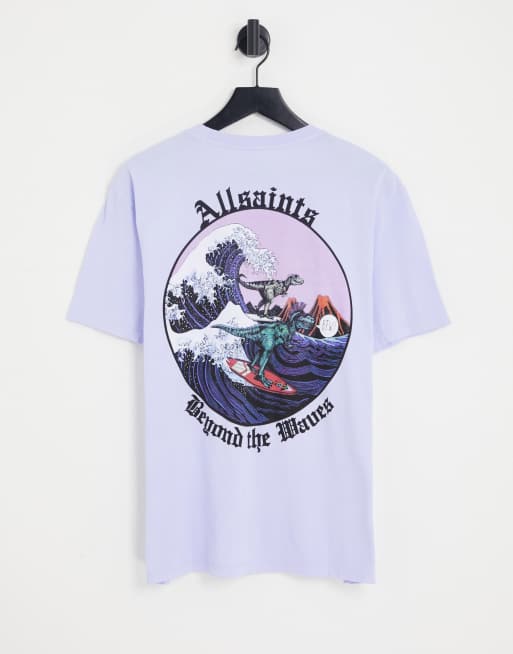 AllSaints layback t-shirt with backprint in lilac