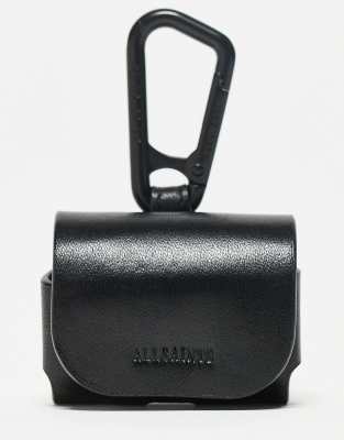 AllSaints leather AirPods case in black