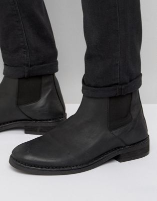 glossy black ankle boots