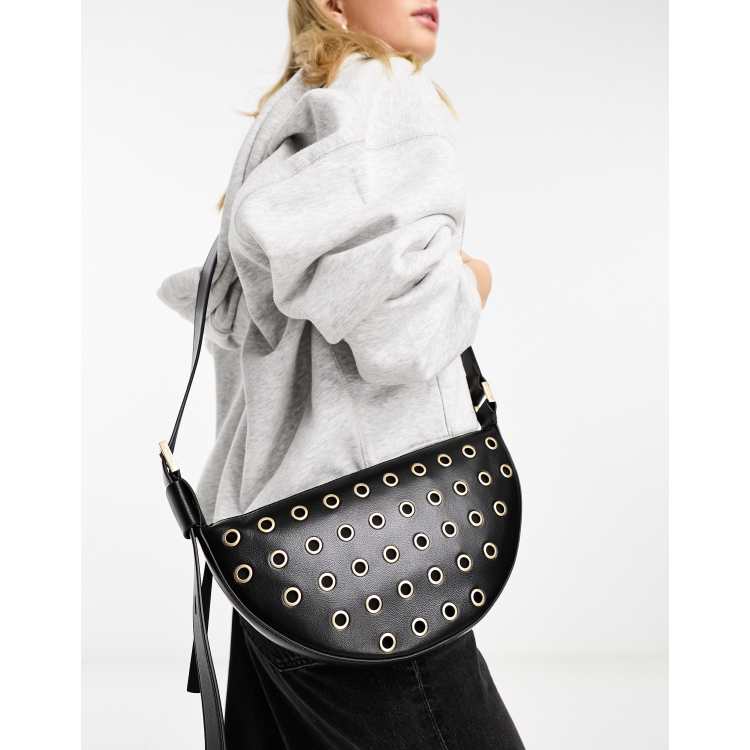 【MUCENT】MERCY EYELET HALF MOON MINI CROSS BAG UNISEX Buy AllSaints Black Half Moon Eyelet Bag from Next USA