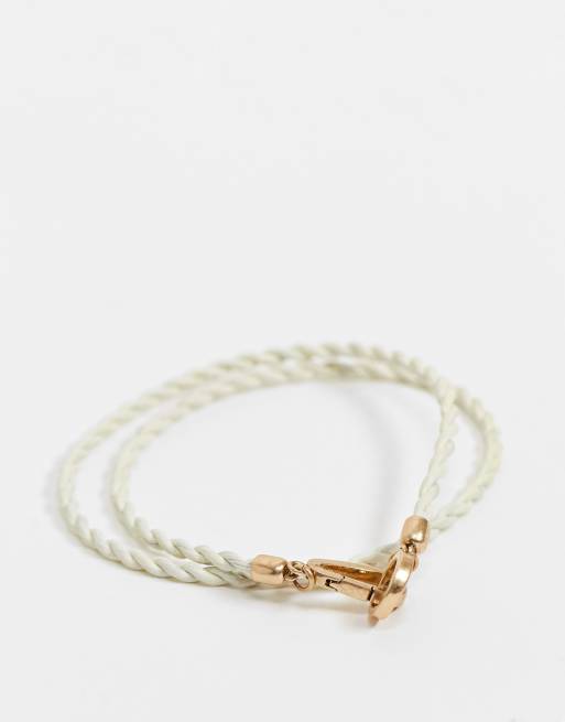 AllSaints leather wrap bracelet with gold clasp ASOS