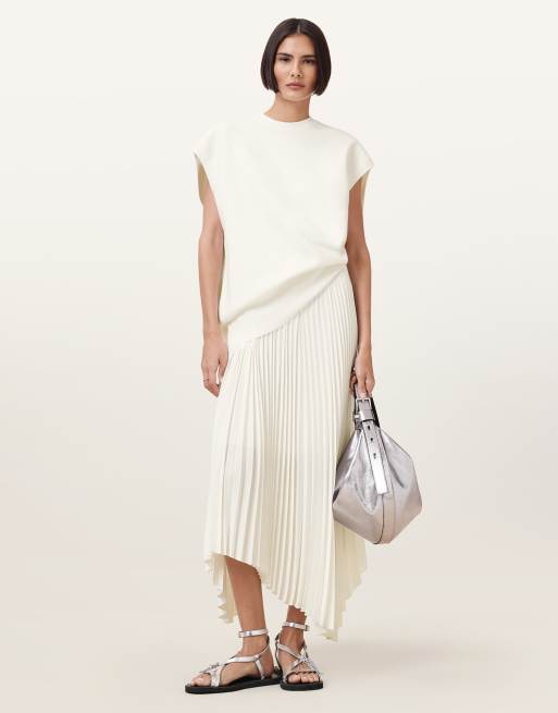 AllSaints – Leia Harley – Kleid in Kreideweiß