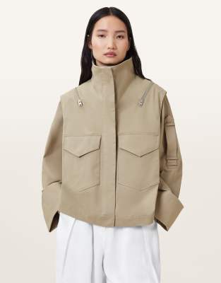 AllSaints - Leighton - Jacke in Zementgrau