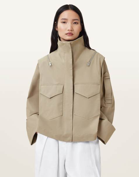 AllSaints – Leighton – Jacke in Zementgrau - view 1
