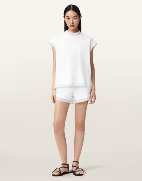 AllSaints - Lele - Kanten short in optisch wit - view 1