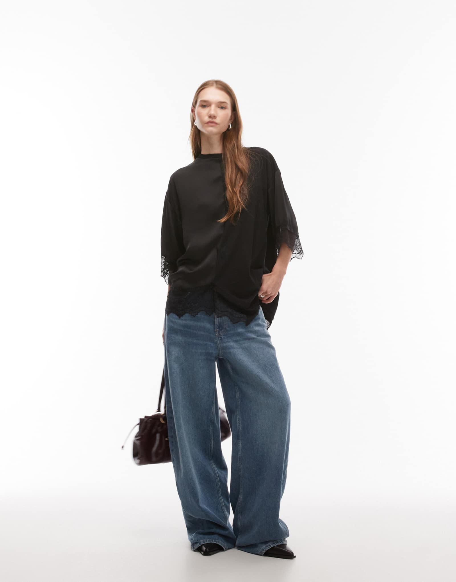 Топ из атласа и кружева AllSaints lenny