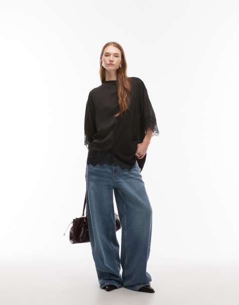 AllSaints - Lenny - Top en dentelle et satin - view 1