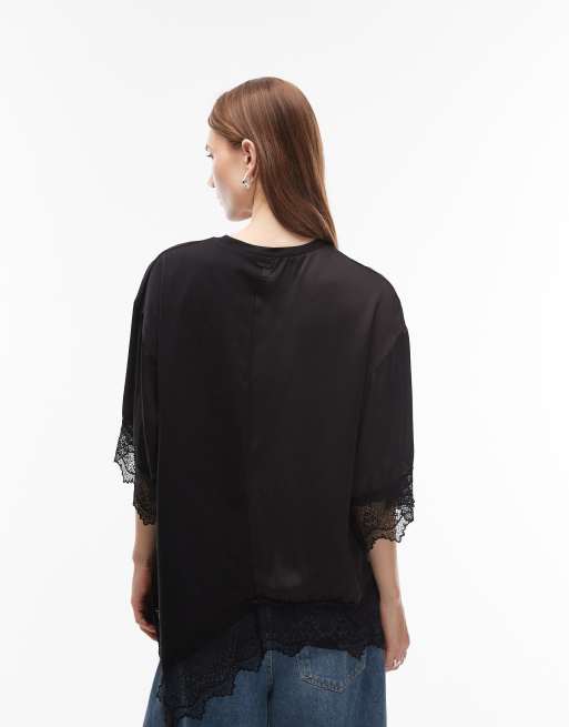AllSaints - Lenny - Top en dentelle et satin, 2 de 4