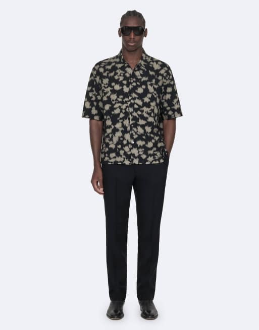 AllSaints Leo chemise à manches courtes noire/grise, 2 de 7