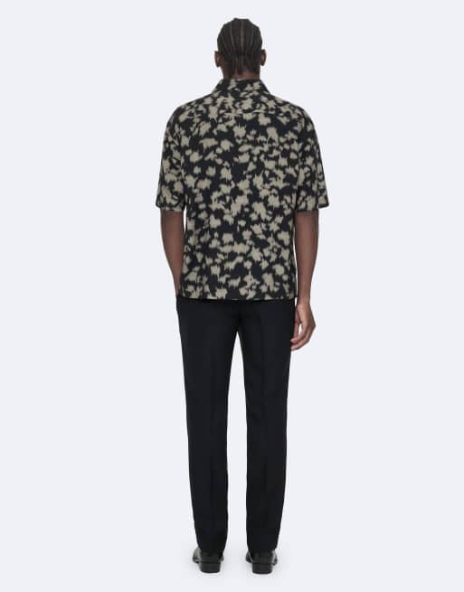 AllSaints Leo chemise à manches courtes noire/grise, 4 de 7