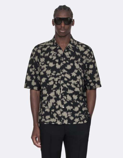 AllSaints Leo Kurzarmhemd in Schwarz/Grau, 4 von 6