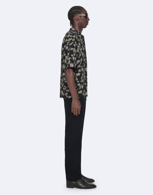AllSaints Leo Kurzarmhemd in Schwarz/Grau, 6 von 6