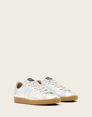 Allsaints Leon Sneakers In Silver