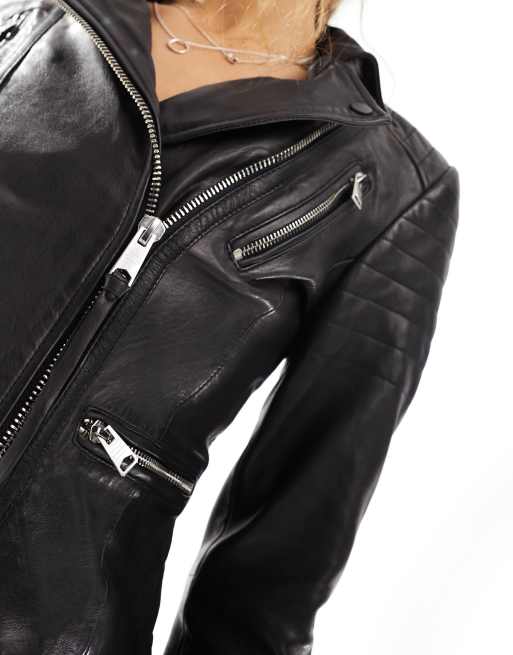 SPANX- LEATHER LIKE MOTO JACKET- LUXE BLACK