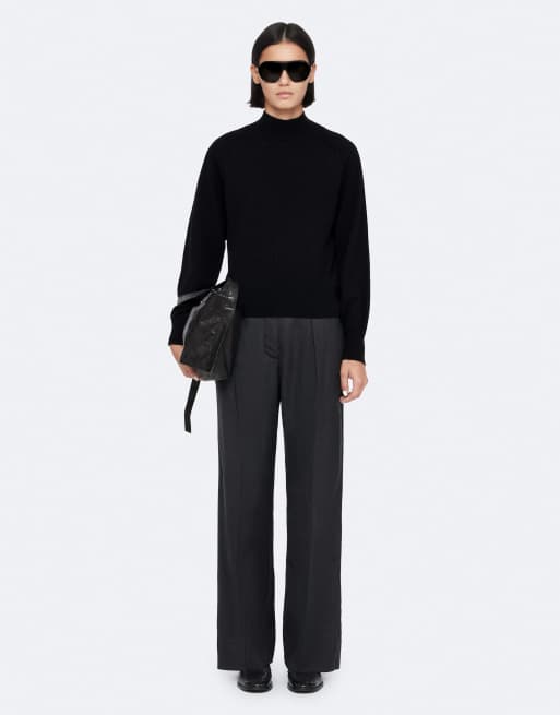 AllSaints Leonie pantalones de lana en gris carbón, 4 de 6