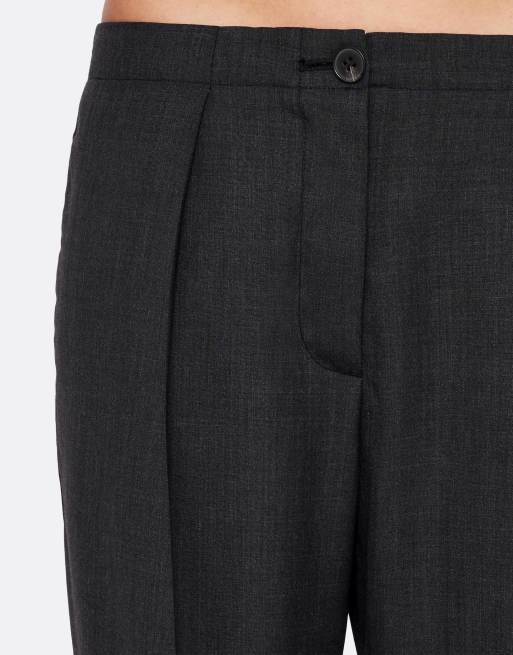 AllSaints Leonie pantalones de lana en gris carbón, 6 de 6