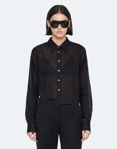 AllSaints Leonie pantalones de lana en negro - view 1