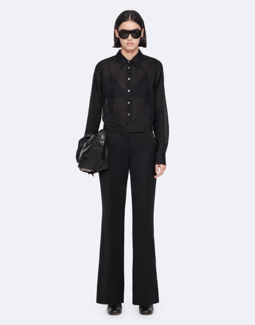 AllSaints Leonie pantalones de lana en negro, 4 de 6