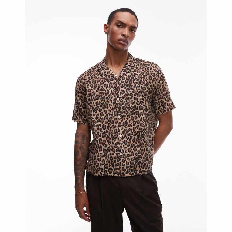 AllSaints Leopard print shirt in brown | ASOS