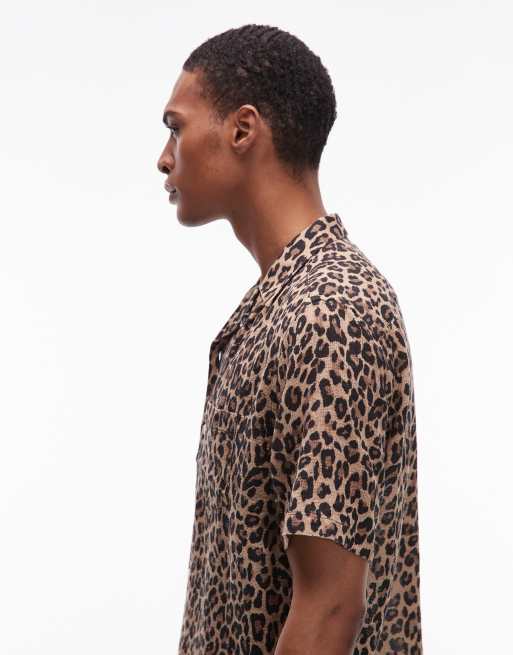 AllSaints Leopard print shirt in brown | ASOS