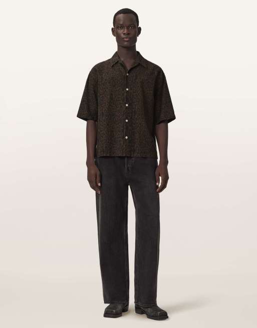 AllSaints - Leopardo - Overhemd met korte mouwen em bruine luipaardprint, 4 van 6
