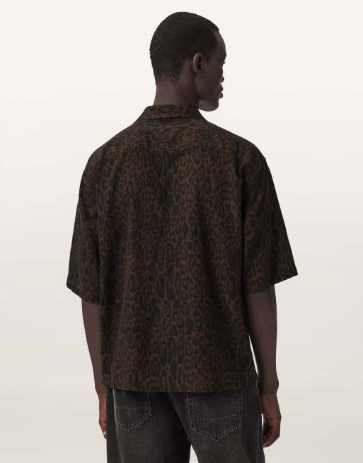AllSaints - Leopardo - Overhemd met korte mouwen em bruine luipaardprint, 5 van 6