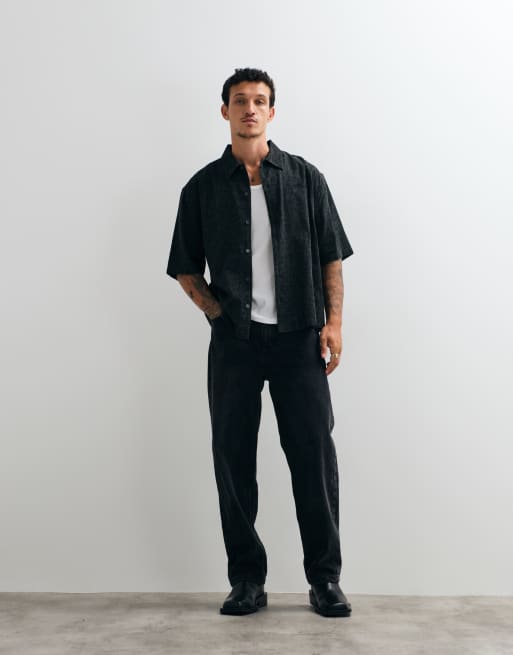 AllSaints Leopardo short sleeve leopard print shirt in black, 2 of 5