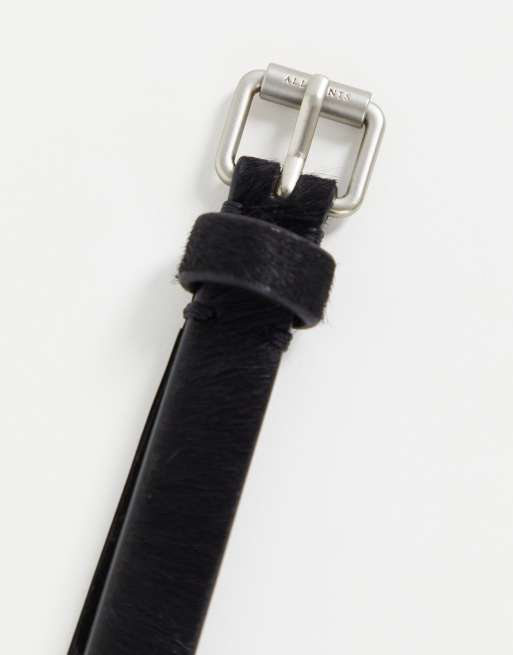 AllSaints - Leren riem van 18 mm breed met oogjes in zwart, 4 van 4