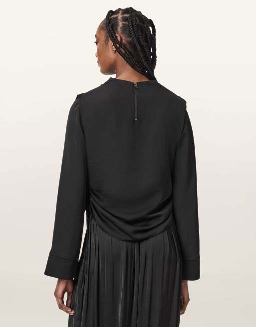 AllSaints – Leslie – Langärmliges Oberteil in Schwarz, 3 von 7