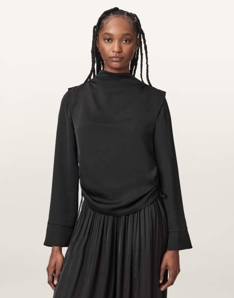 AllSaints - Leslie - Top met lange mouwen in zwart - view 1