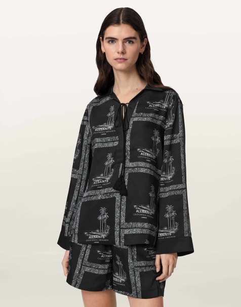 AllSaints - Lettie - Chemise - Noir Waimea - view 1