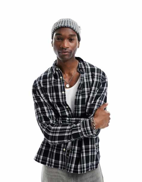 AllSaints - Leulus - Ternet skjorte med lange ærmer i sort - view 1