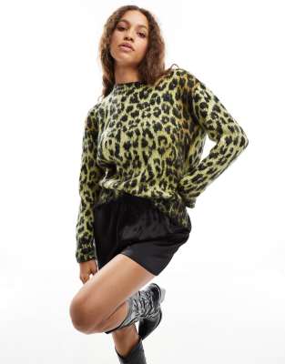 AllSaints Lex jumper in leopard print