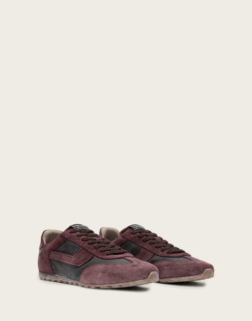 AllSaints Liam Hex låga lädersneakers i burgundy, 2 av 5