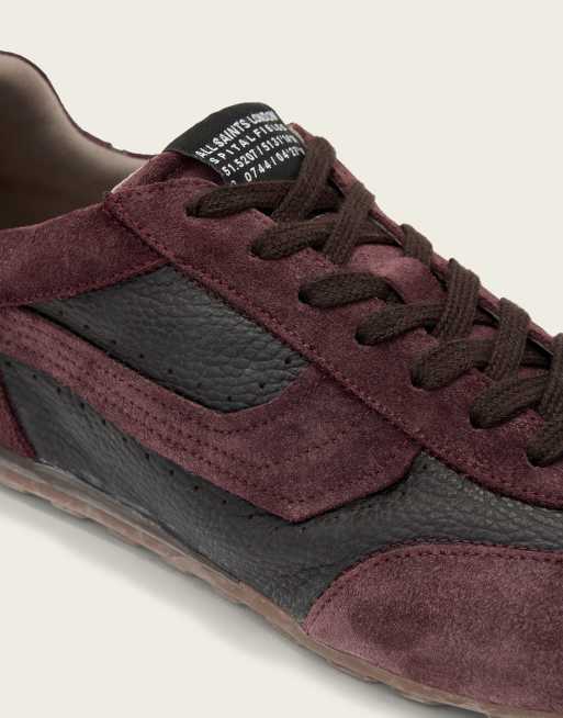 AllSaints Liam Hex sneakers basse in pelle bordeaux, 4 di 5