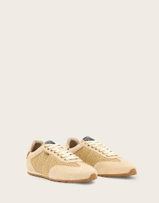 AllSaints - Liam - Low-Top-Sneaker in Wollweiß/Sand