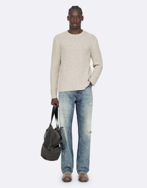 AllSaints Liev cuello redondo en gris pluma, 6 de 7
