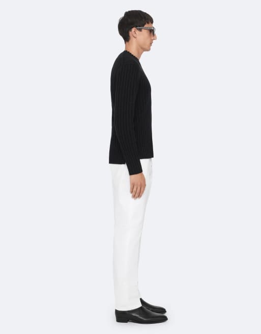 AllSaints Liev Rundhalsausschnitt in Cinder Black Marl, 6 von 6